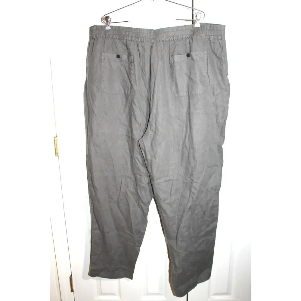 Westport Black Men's Gray Southport Linen Pants sz 2XB NEW